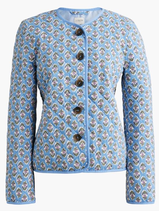 J. Crew Jackets & Blazers - J. Crew Block-Print Quilted Jacket Cottagecore Floral Butter Mom Sz 10 NWT